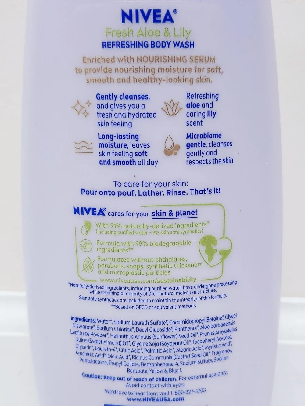 🔮3/$15 Nivea Refreshing Body Wash with Nourishing Serum Aloe & Lily